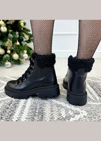 Осенние ботинки женские кожаные с барашком тедди. Vasha para