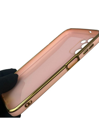 Чохол для Galaxy A14 5G (SM-A146) глянцевий з кільцем MagSafe із золотою окантовкою на самсунг а14 5г пудровий gs1 Samsung (366229961)