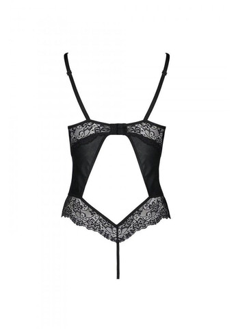 Боді з еко-шкіри і мережива Loona Body black S/M - Passion (303888885)