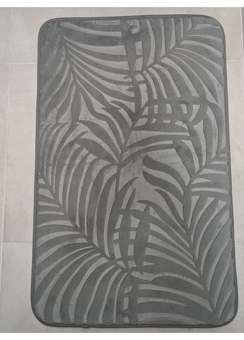 Килимок ванний 50х80см сірий "Листя" No Brand (360900796)