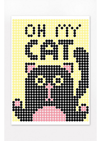 Картина за номерами стікерами в тубусі "Кіт" 1200 стікерів 33х48 см УМНЯШКА (279314612)