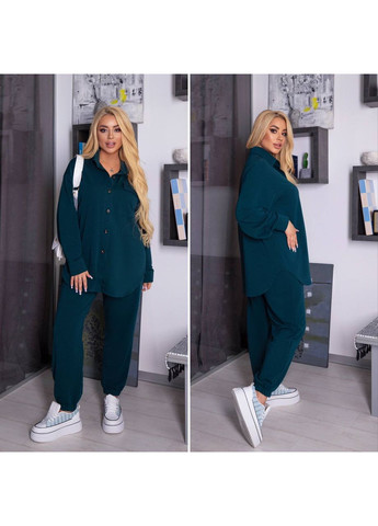 Женский костюм двойка рубашка оверсайз + брюки MonCher (348432434)