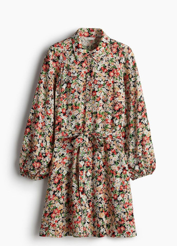 Светло-розовое кэжуал платье H&M с цветочным принтом