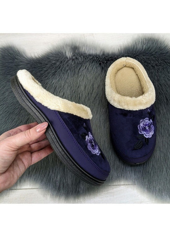 Сливовые тапочки женские домашние теплые без задника Dago