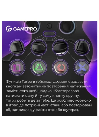 Геймпад GPS20B 2.4G/BT 5.1/USB (Switch/PC/PS/iOS/Android) RGB Black (GPS20B) GAMEPRO GPS20B 2.4G/BT 5.1/USB (Switch/PC/PS/iOS/Android) (392604392)