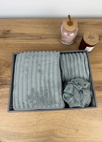 Подарочный набор полотенец из микрофибры (зеленый) Homedec однотонный зеленый