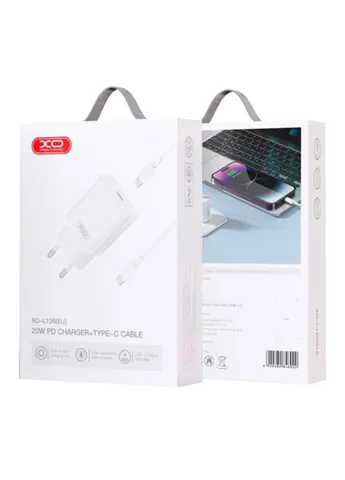 Мережевий Зарядний Пристрій L126 1USB-C PD/QC 20W+Type-C to Lightning XO (364206398)