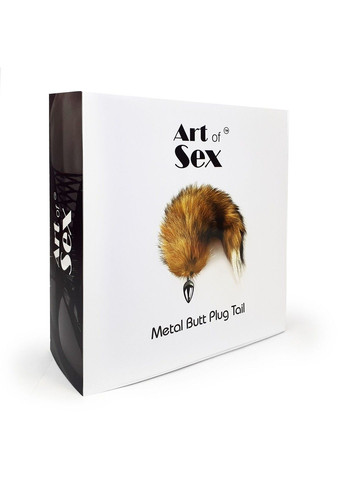 Металева анальна пробка з хвостом із натурального хутра size M Red fox Art of Sex (298474001)
