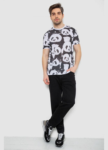 Черно-белая футболка мужская с принтом Andi 244R6034