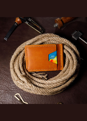 Затискач для грошей чоловічий шкіряний з відділеннями для карт, місткий гаманець ручної роботи, No Brand (354721322)