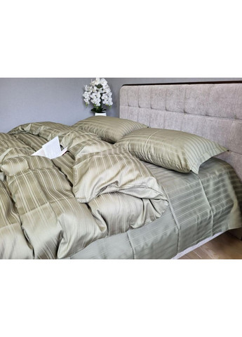 Постельное белье с резинкой Мульти страйп сатин, PREMIUM Семейный размер, наволочки 50/70 No Brand (363191293)