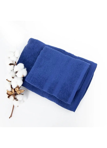Бавовняний рушник для обличчя 50*90 см, 500 г/м2 Tender Touch Синій (252405090) ТЕП однотонний синій