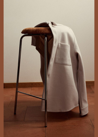 Бежева демісезонна куртка-сорочка H&M