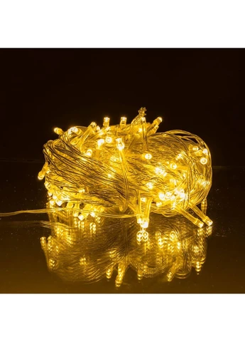 Новогодняя гирлянда комнатная нить 10 м 120 LED белый провод Желтый свет W120LED10MWY Garlando (377035030)