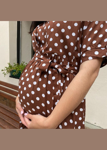 Коричнева літне плаття для вагітних та годуючих мам No Brand