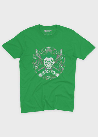 Зеленая демисезонная футболка для мальчика с принтом супервора - джокер (ts001-1-keg-006-005-025-b) Modno
