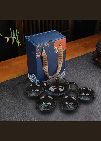 Набір для чайної церемонії YBCJ-648 Brown+Blue сервіз для приготування чаю 4 персони 29 шт. Lesko (336204744)