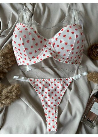 Белый комплект нижнего белья в сетку на чашку вc белый Beisdanna