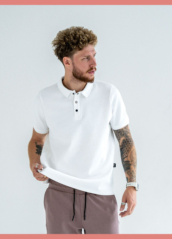 Поло футболка чоловіча класична сорочка поло однотонна на гудзик Polo Біла Teamv (338430874)