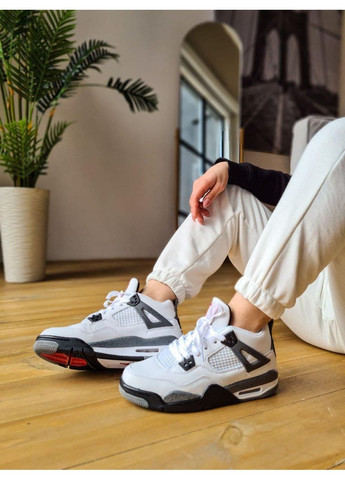 КРОССОВКИ ЖЕНСКИЕ NIKE AIR JORDAN RETRO 4 WHITE CEMENT НАЙК АИР ДЖОРДАН No Brand бежевые демисезоны (367175212)