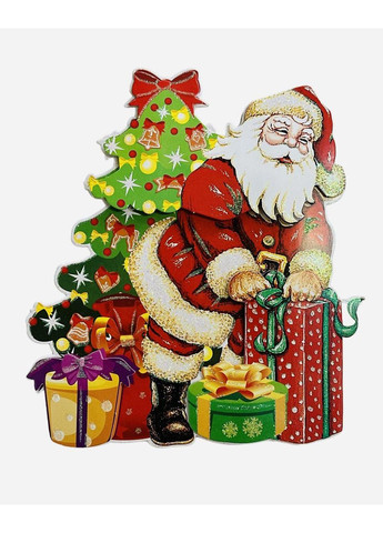 Листівка Санта-Клаус із блискітками, 280х230 мм, новорічна на подвійному скотчі No Brand (366197781)