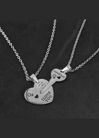 Парные кулоны для влюбленных из нержавеющей стали "Key to the heart 2" Royal (270950100)