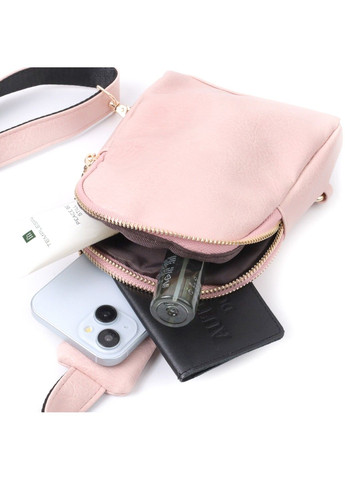 Маленькая женская сумка через плечо из экокожи 22782 Розовый Vintage (303877375)