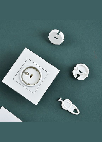 Захист на розетки 5 шт + 1 ключ Заглушки на розетку для захисту дітей від електрики Білі LELUNO (312000318)