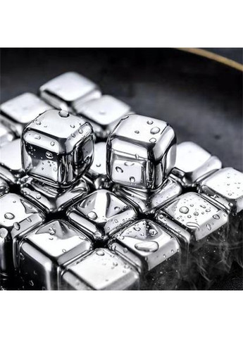Набір з 12 каменів - металеві кубики льоду для охолодження напоїв + щипці No Brand (316580409)