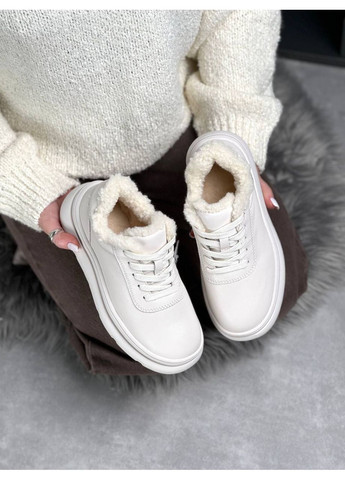 Натуральные женские кроссовки No Brand светло-бежевые зима (369094773)