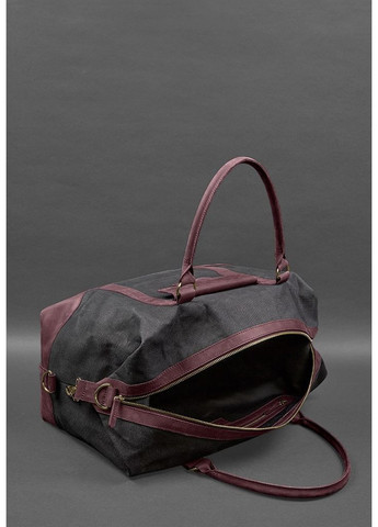 Дорожная сумка из конваса и натуральной бордовой кожи Crazy Horse BlankNote (348359153)