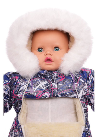 Чоловічок на хутрі з принтом Анотація сірий 74 см (29586) BABYKROHA (315340831)