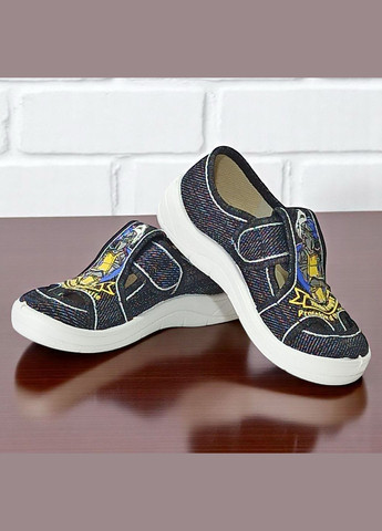 Черные ортопедические закрытые тапочки на липучке сменка в садик для мальчика валди Waldi