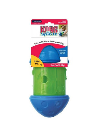Игрушка-кормушка Spin It вертушка для собак малых пород S 8x3.8x4 см Синий с зеленым (035585034287) KONG (332879391)