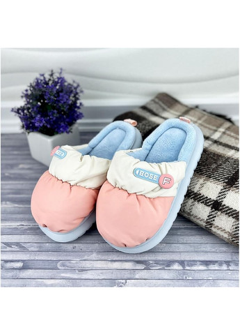Розовые жiночi домашнi тапочки е-0014605-3 рожево блакитнi Sanlin