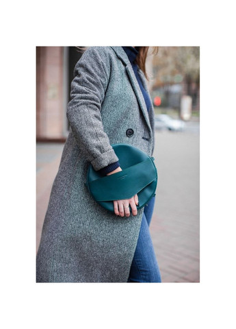 Шкіряна жіноча кругла сумка-рюкзак Maxi зелена BlankNote (348359219)