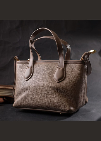 Сумка женская через плечо с двумя ручками кожаная 22283 Бежевая Vintage (302008811)