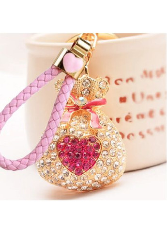 Модный брелок с кристаллами в виде денежный мешок с сердцем и ремешком No Brand (292260557)