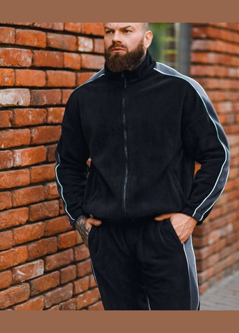 Черный зимний костюм мужской теплый No Brand