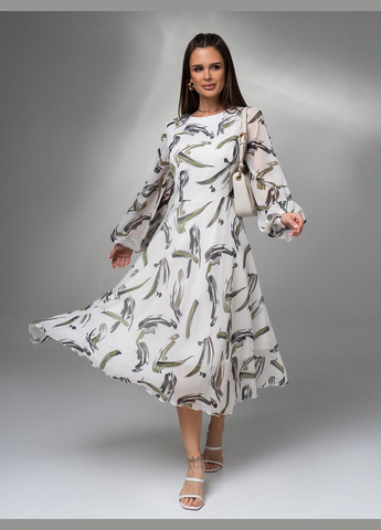 Белое повседневный платья ISSA PLUS с абстрактным узором