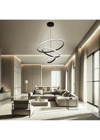 Люстра керована світлодіодна підвісна AKRILIKA 3R 70 Вт 600x1100 мм Чорна Керується вимикачем (без пульта) ESLLSE (365650684)