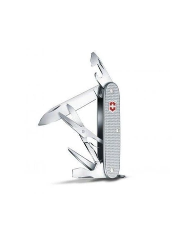 Нож Pioneer X 93мм, 9 функций, рифл. серебр., складной, туристический, швейцарский, легкий, с ножницами Victorinox (395594095)