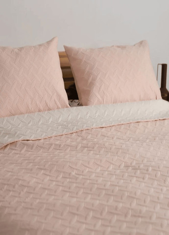 Покривало двостороннє . Покривало 150х210 см 1 шт наволочка 50х70 см 1 шт. Покривало Вінтаж колір пудровий. ТЕП Покривало (322640563)