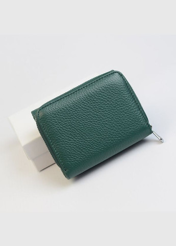 Жіночий маленький зелений шкіряний розкладний міні гаманець на кнопку з монетницею No Brand (333300171)