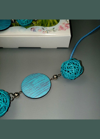 Намисто ручної роботи в стилі бохо. Блакитне жіноче намисто+подарунок No Brand (342384776)