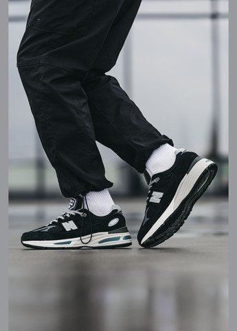 Чорні всесезон кросівки чоловічі new balance 991v2 black | нью беланс 991в2 чорні No Brand