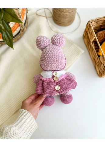 Плюшевий зайчик в сарафані 22 см., амігурумі іграшка з плюшу No Brand (352474108)