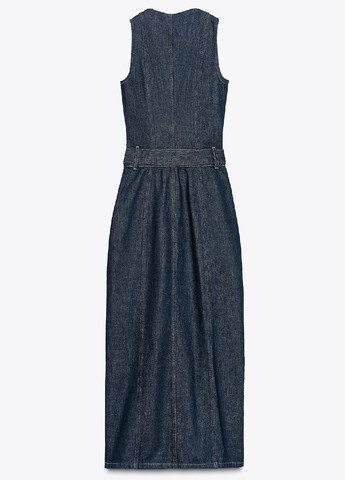 Синее джинсовое платье Zara однотонное