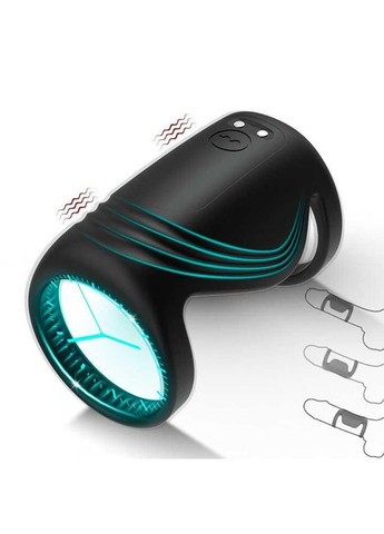 Утолщающая силиконовая вибрационная насадка на пенис Black Velvets Sleeve 66 мм черная No Brand (366665239)