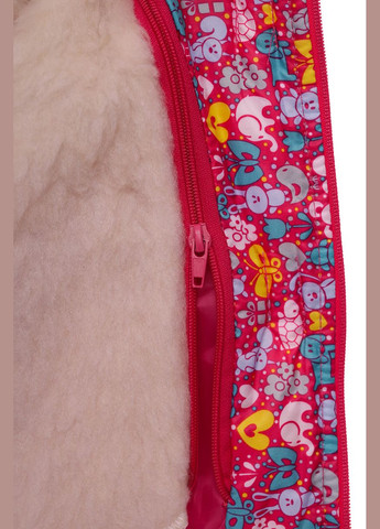 Червоний зимній комбінезон на синтепоні для дівчинки з принтом тварин нуль підстібка малиновий 86 см (27856) BABYKROHA